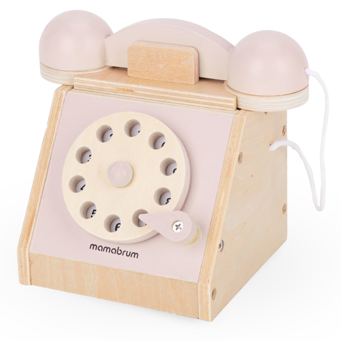 Retro puidust telefon - pastellroosa