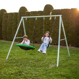 Kahekordne aiakiik raami ja trossidega - iste ja kurepesa