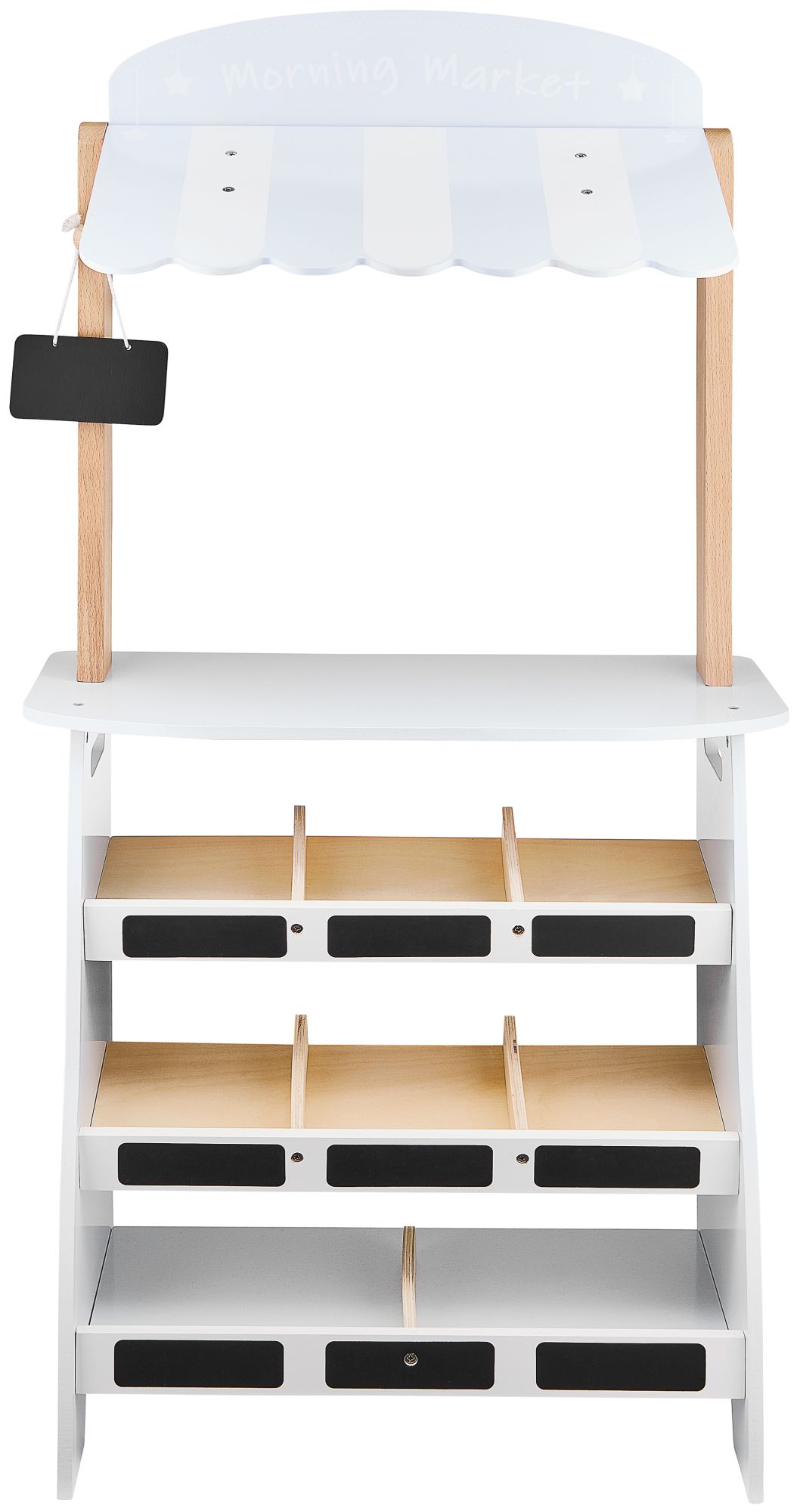 Köögiviljapood - puust kiosk kastidega, kassaaparaat ja terminal