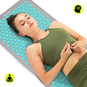 Suur nõelravimatt padja ja kattega - 130 cm HyperMotion hall-mündiroheline