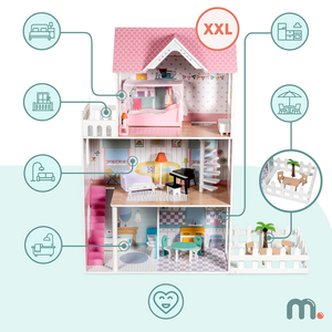 XXL Suurim puidust nukumaja - 123 cm - LED valgustatud - terrass, tarvikud, aed