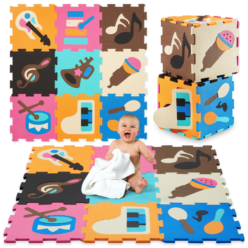 Haridusotstarbeline vahtplastimatt 90 x 90 x 1cm - EVA vahtpolüstri - kujundus: vahendid