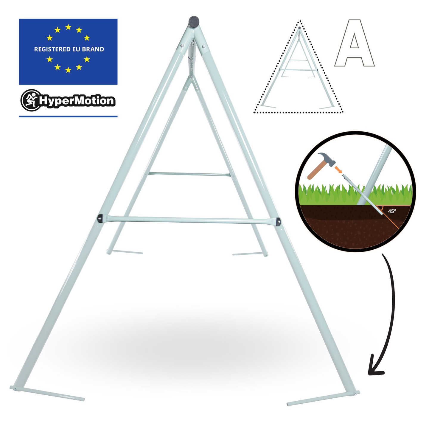 Kahekordne aiakiik raami ja trossidega - iste ja kurepesa