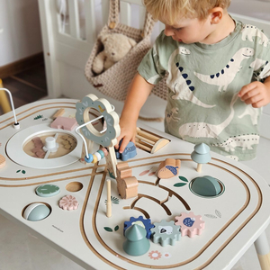 Hariduslik puidust laud 10in1 koos loomade ja rongiga