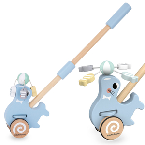 Puidust pitsat koos tõukekepiga - tõukuriga