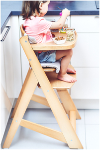 Puidust söötmistool Moby-System WOODY - naturaalne puidu värvus