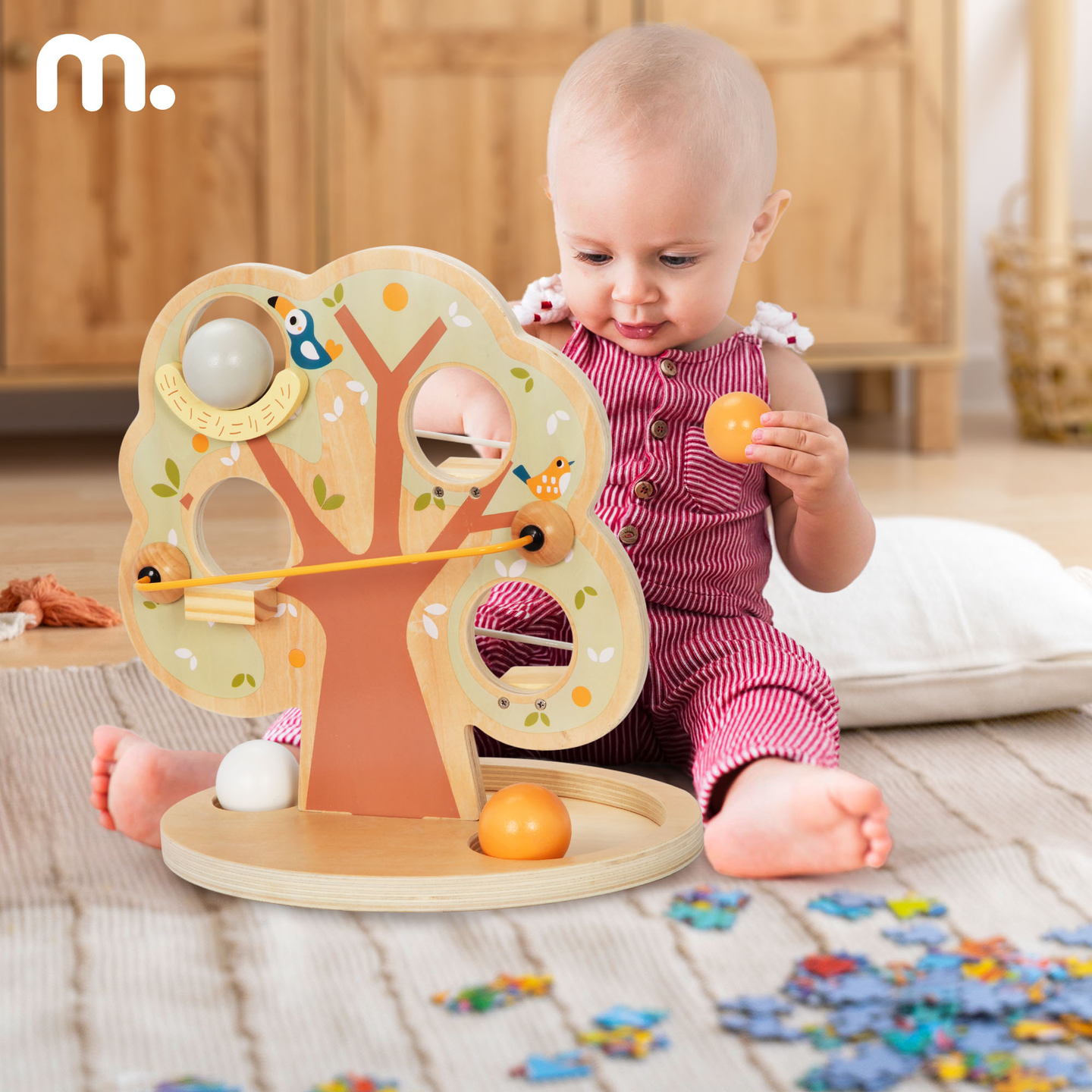 Puidust kuulidega liugrajad - roheline puu