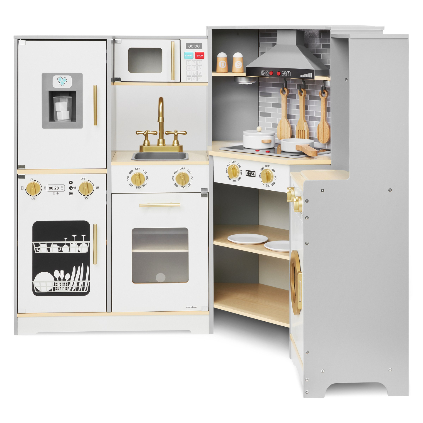 XXXL puidust interaktiivne köök koos LED-valgustuse, kümblustoruga ja tarvikutega