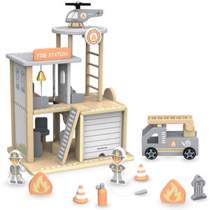 Puidust tuletõrjejaam koos tarvikutega, tuletõrjeüksus