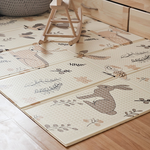 Kahepoolne kokkupandav vahtmatt 180 x 120 x 1 cm - Magic Forest/Autumn Streets - boho