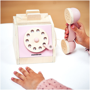 Retro puidust telefon - pastellroosa