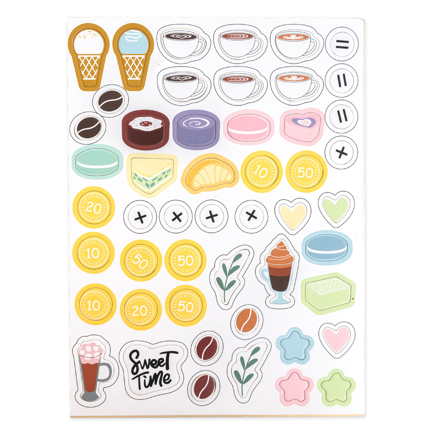 Suur puidust jäätisekohvik koos magnetlaua, kohvimasinaga ning jäätise- ja magustoidukomplektiga - üle 70 tüki!