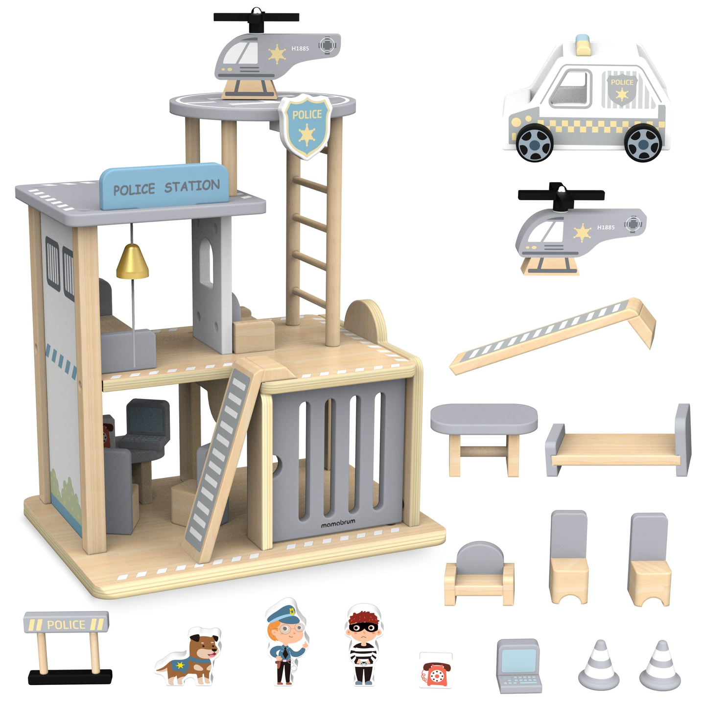 Puidust politseijaoskond koos tarvikutega