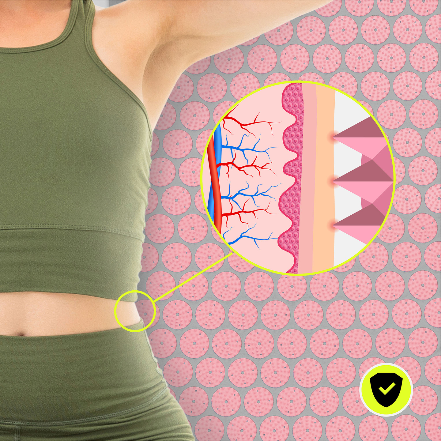 Öko-linane nõelravimatt kookoskiudude ja tatrapadjaga – 68 cm HyperMotion hall ja roosa