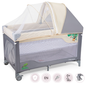 Reisivoodi 0 - 36 m mähkimislauaga + Moby-System HUXLEY mänguaedik