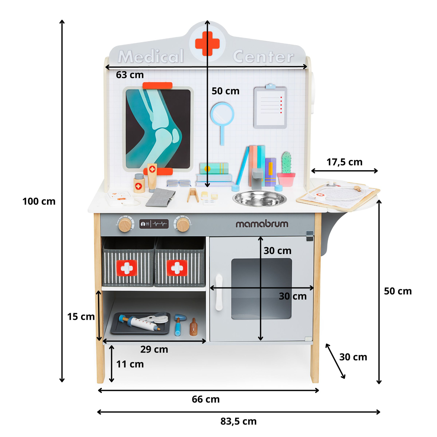 Puidust arstipraksis XXL - arstikomplekt koos tarvikutega