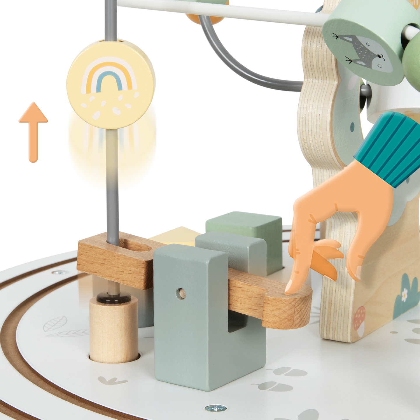 Puidust ümmargune õppelaud magnetrongi ja helmeheitjaga