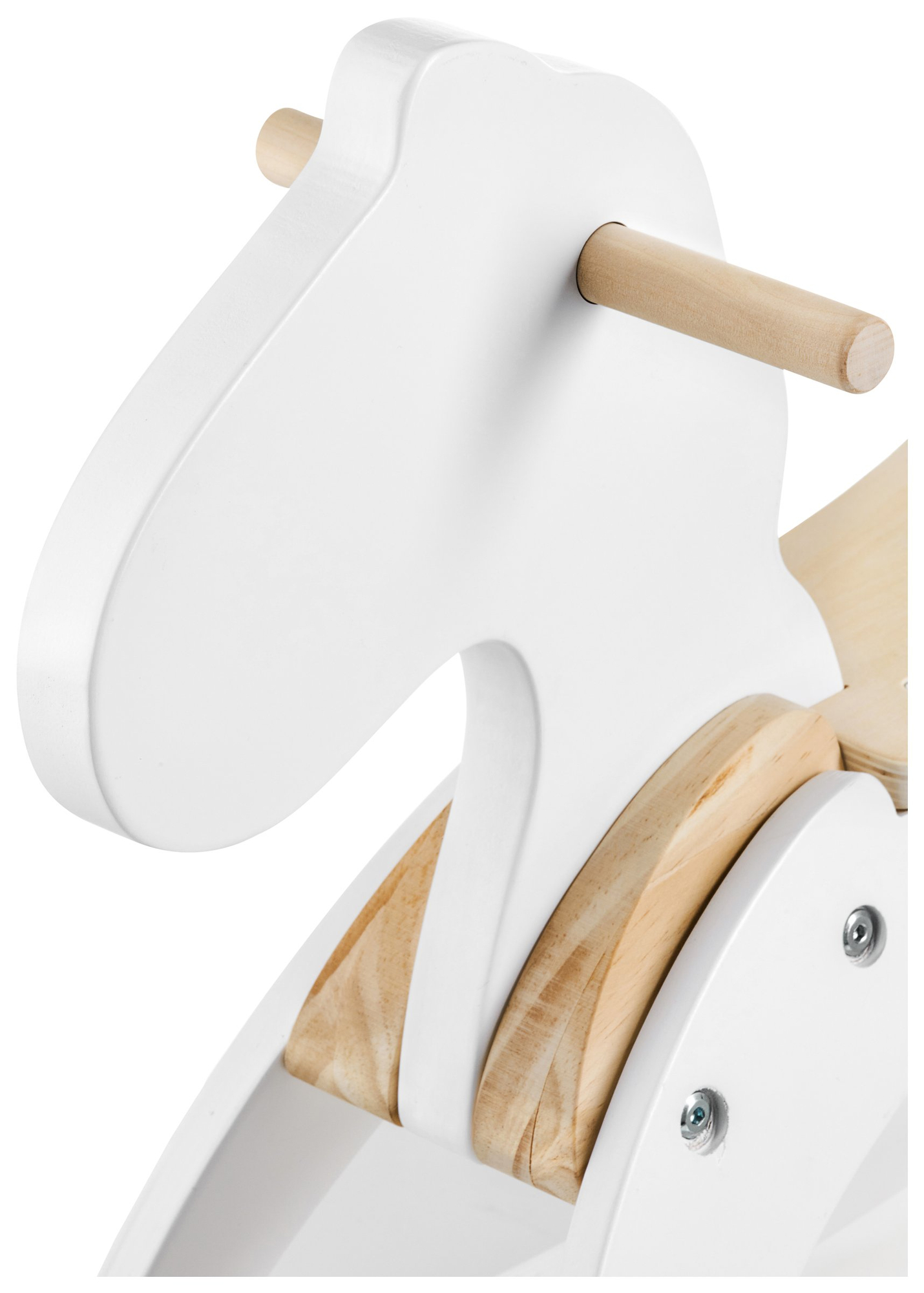 Puidust kiikhobune - valge - alates 12 kuud.