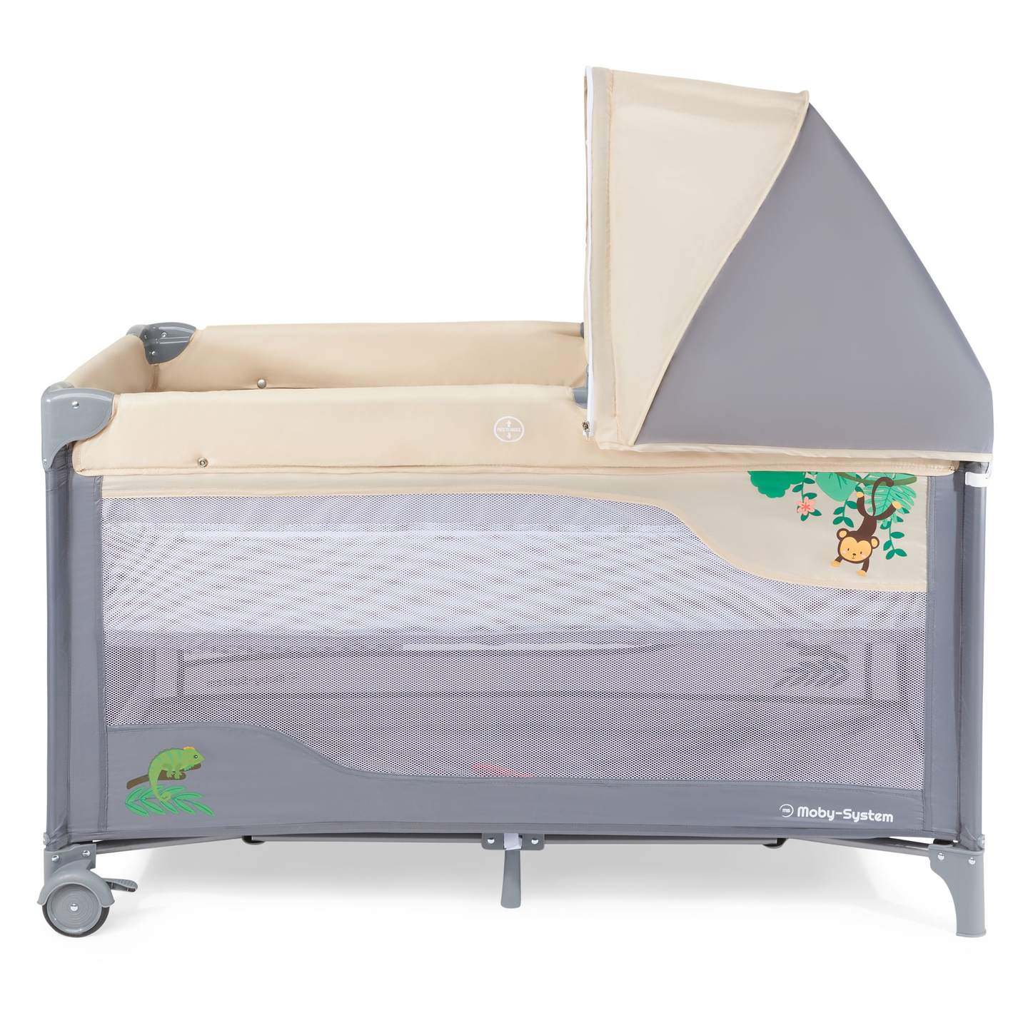 Reisivoodi 0 - 36 m mähkimislauaga + Moby-System HUXLEY mänguaedik