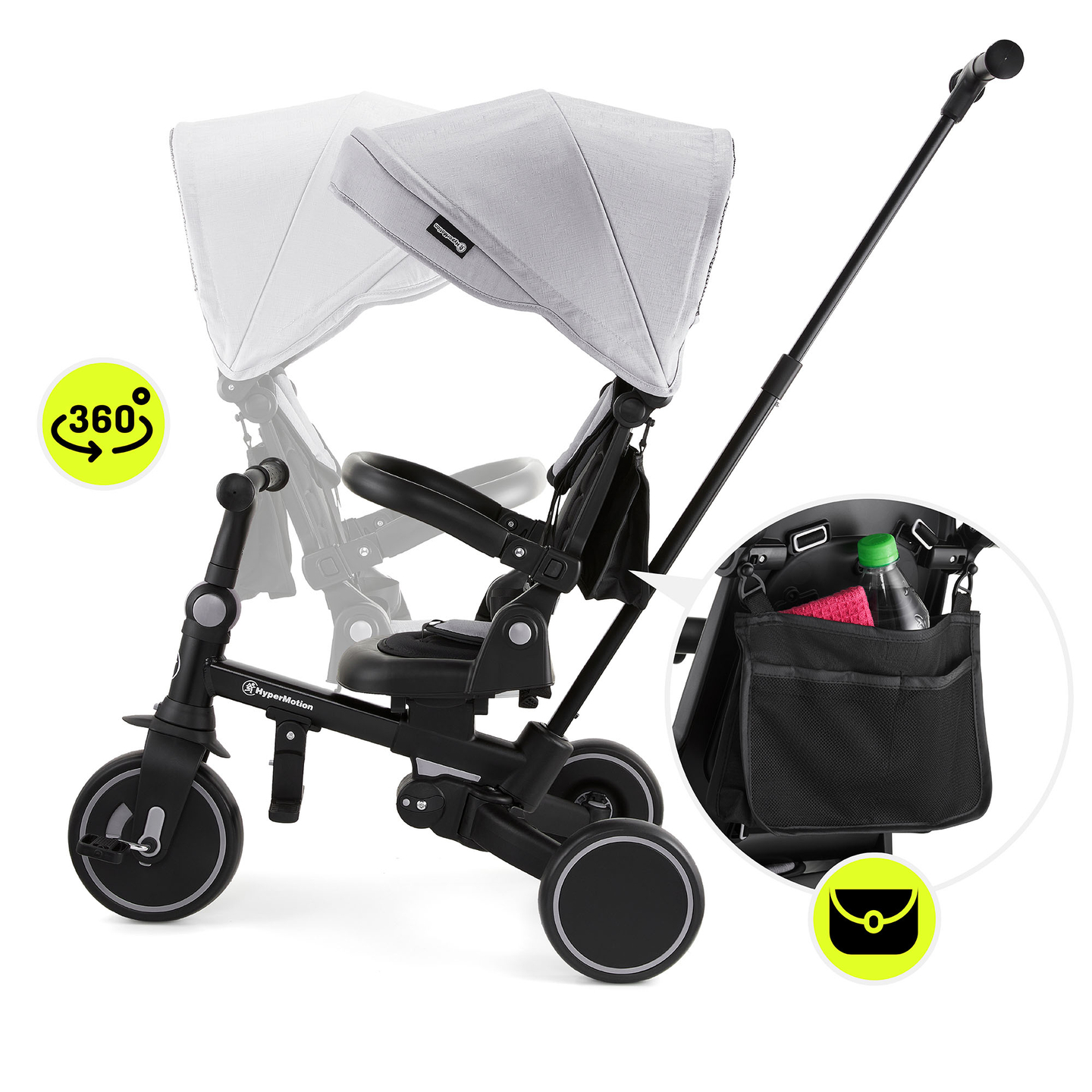 8in1 multifunktsionaalne kolmerattaline jalgratas TOBI FOREST - hall