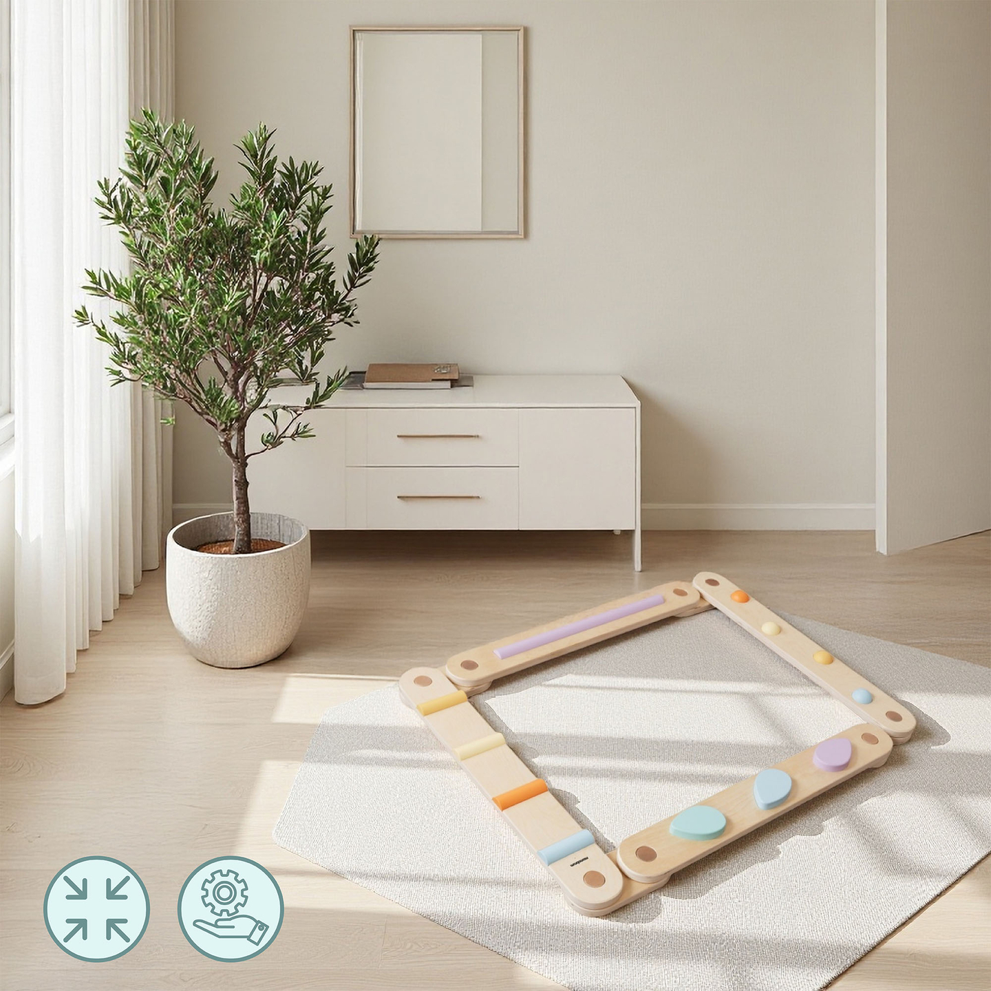 Suur puidust sensoorne rada - tasakaalurada - 9 elementi