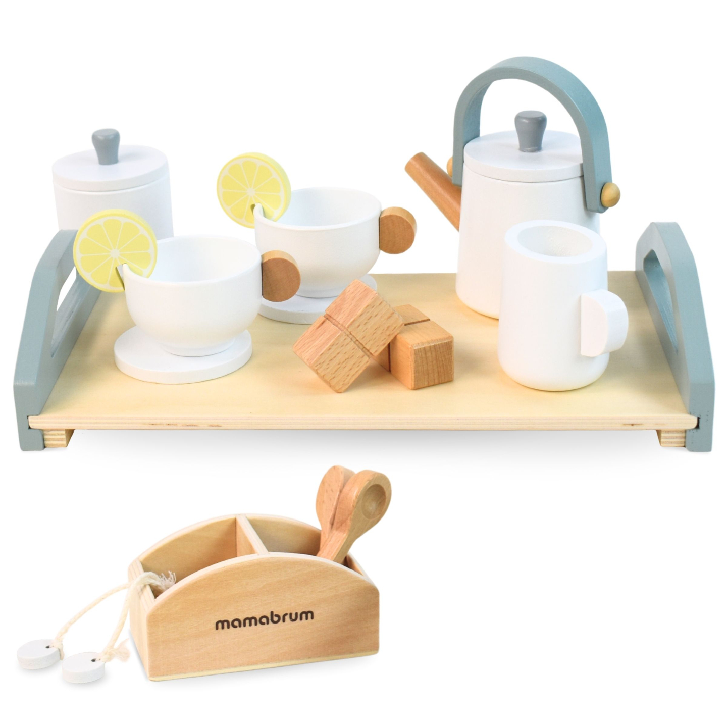 Suur puidust teekomplekt koos kandikuga - 17 toodet