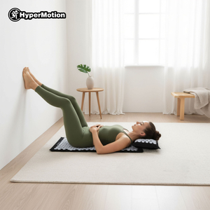 Öko-linane nõelravimatt kookoskiudude ja tatrapadjaga – 68 cm HyperMotion must ja valge