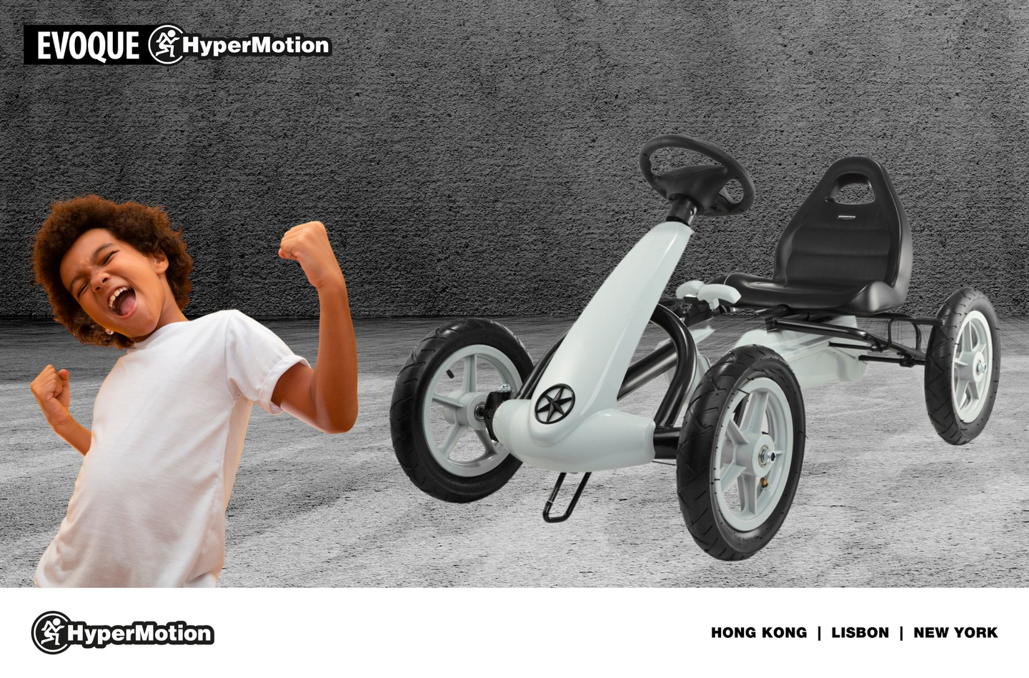 EVOQUE pedaaliga gokart 5-8-aastastele lastele - hall