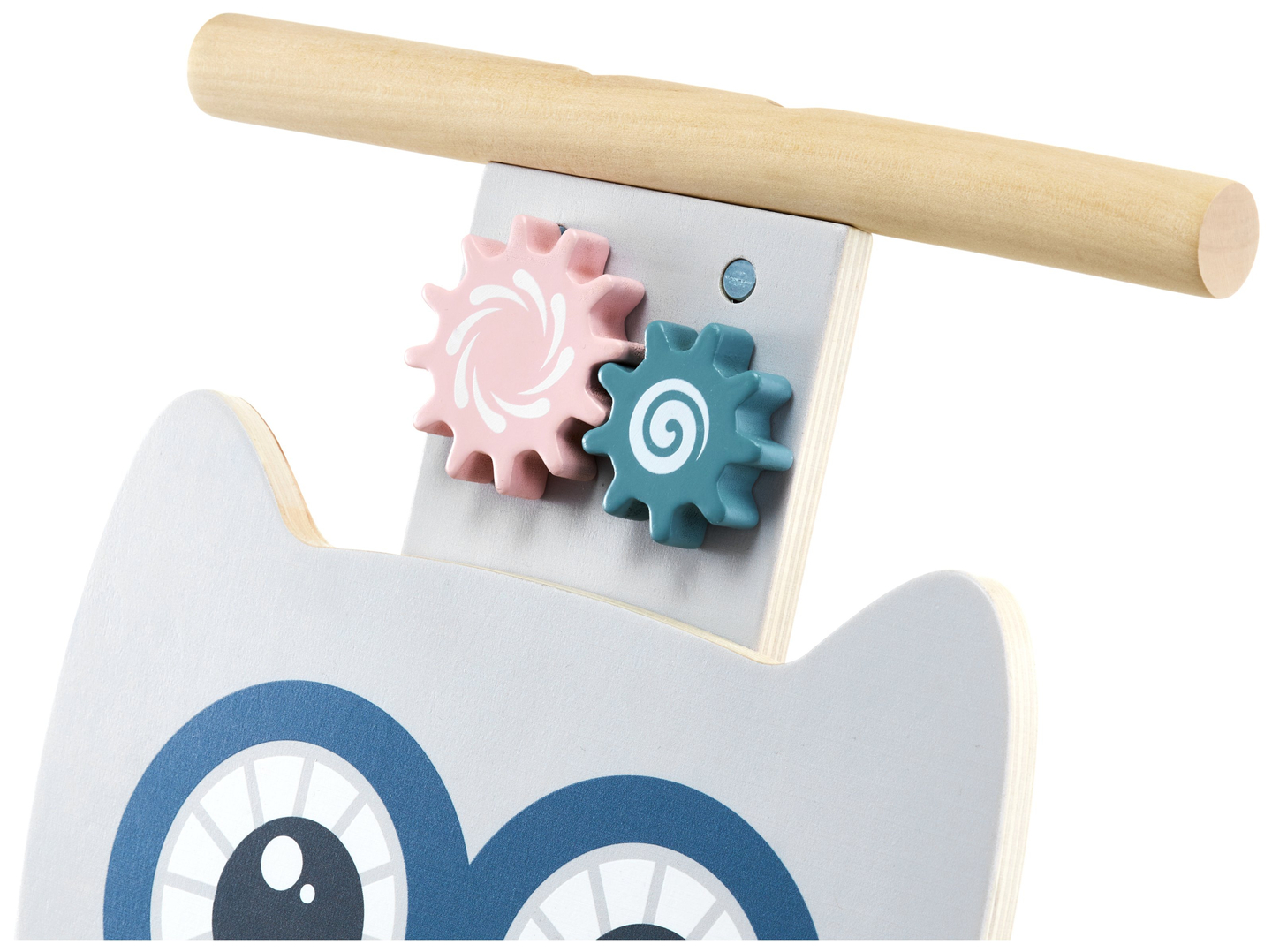 Puidust multifunktsionaalne jalutuskäru - tõuker - klotsidega lapsevanker - Owl