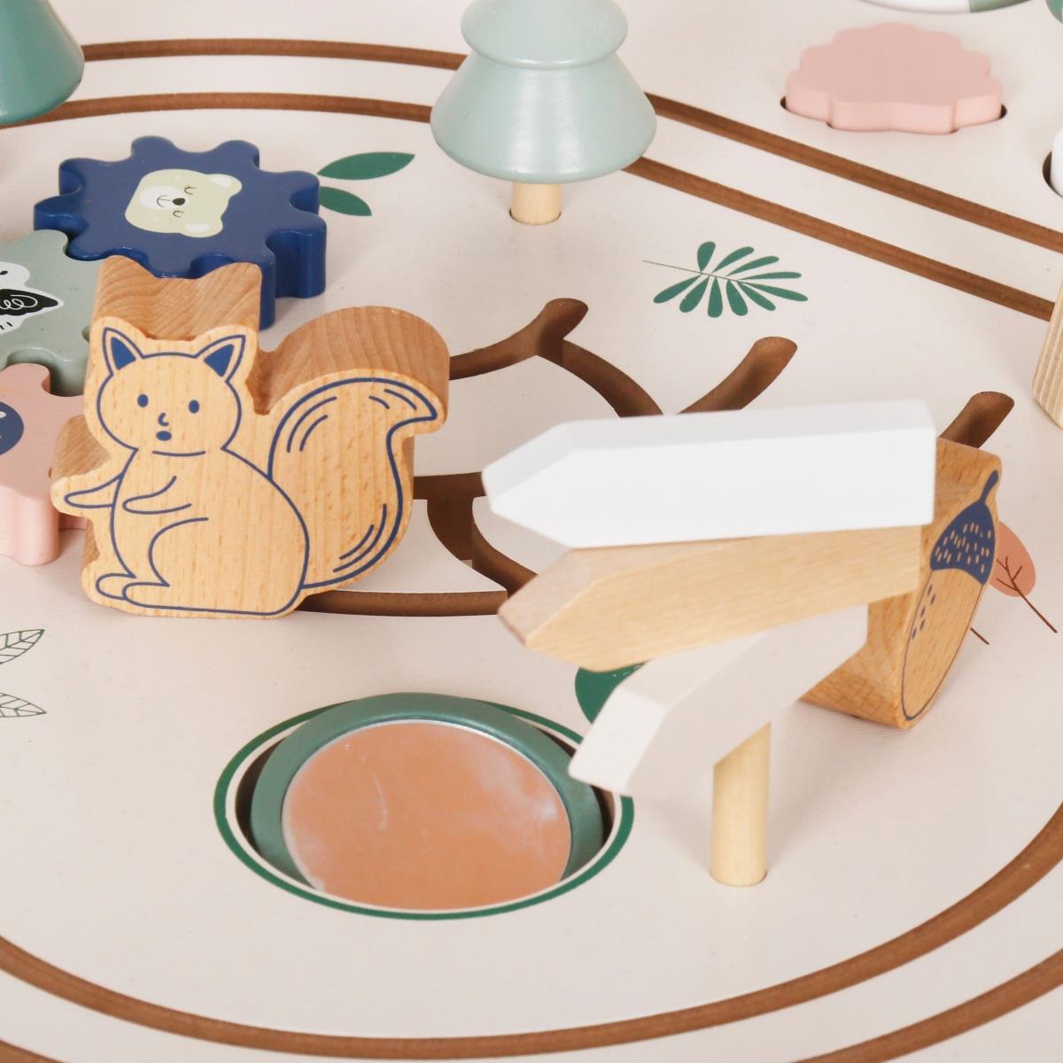 Hariduslik puidust laud 10in1 koos loomade ja rongiga