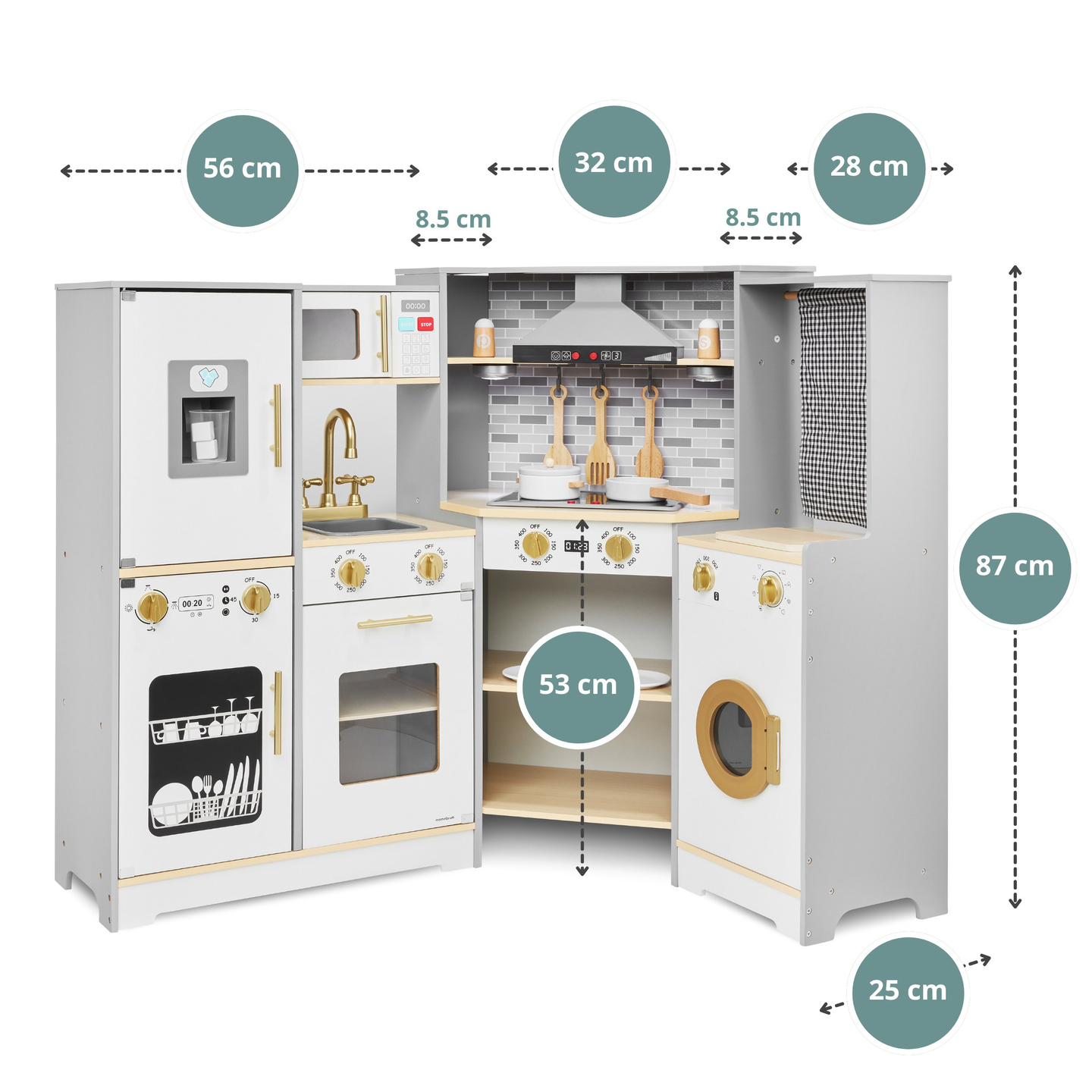 XXXL puidust interaktiivne köök koos LED-valgustuse, kümblustoruga ja tarvikutega