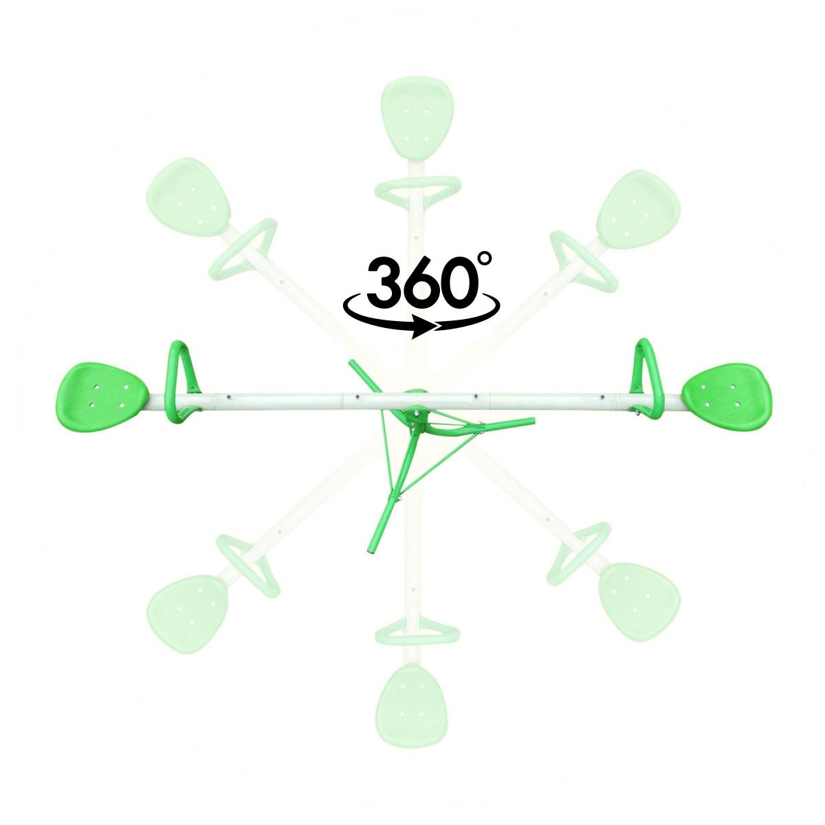 2-ühes kiik aiakiik, 2-inimese tasakaalutuli 360-kraadise karusselli funktsiooniga