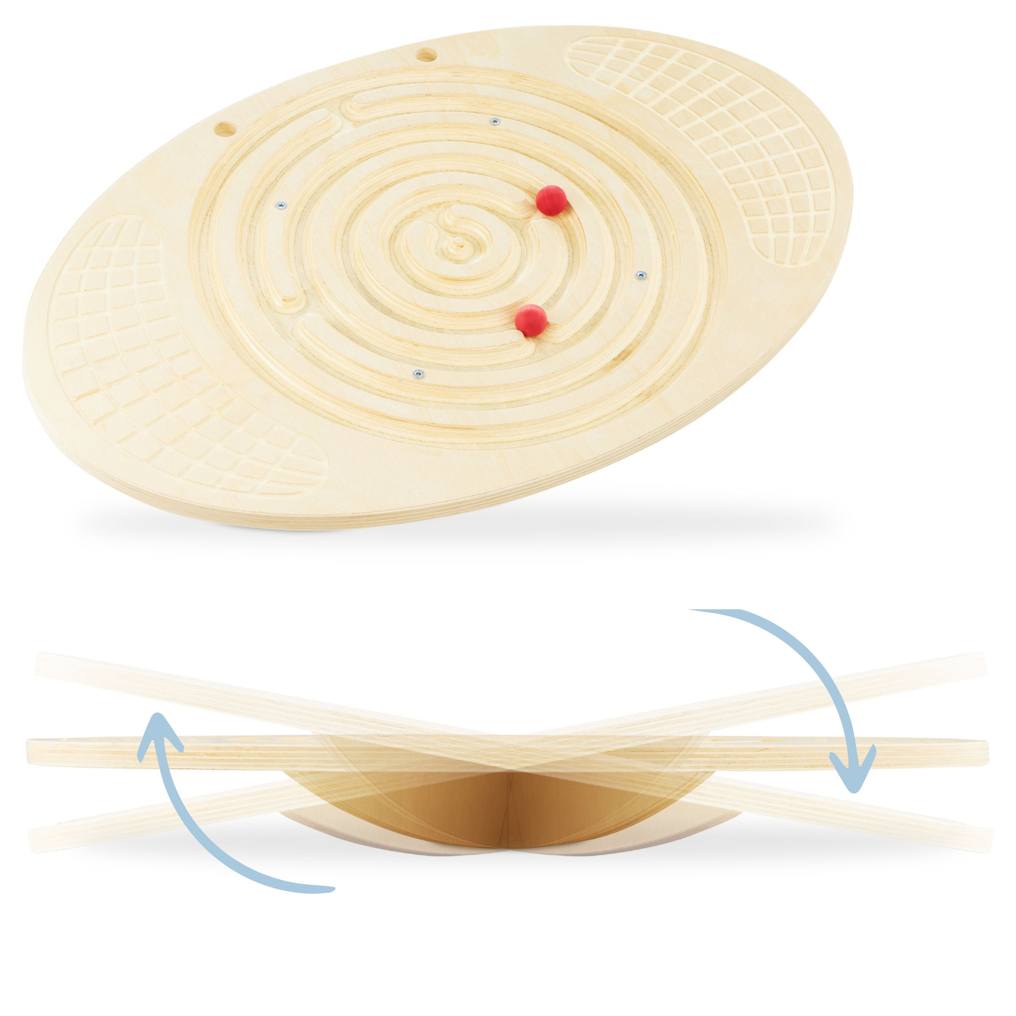 Puidust tasakaalulaud koos labürindi ja pallidega - tasakaaluvõluriga