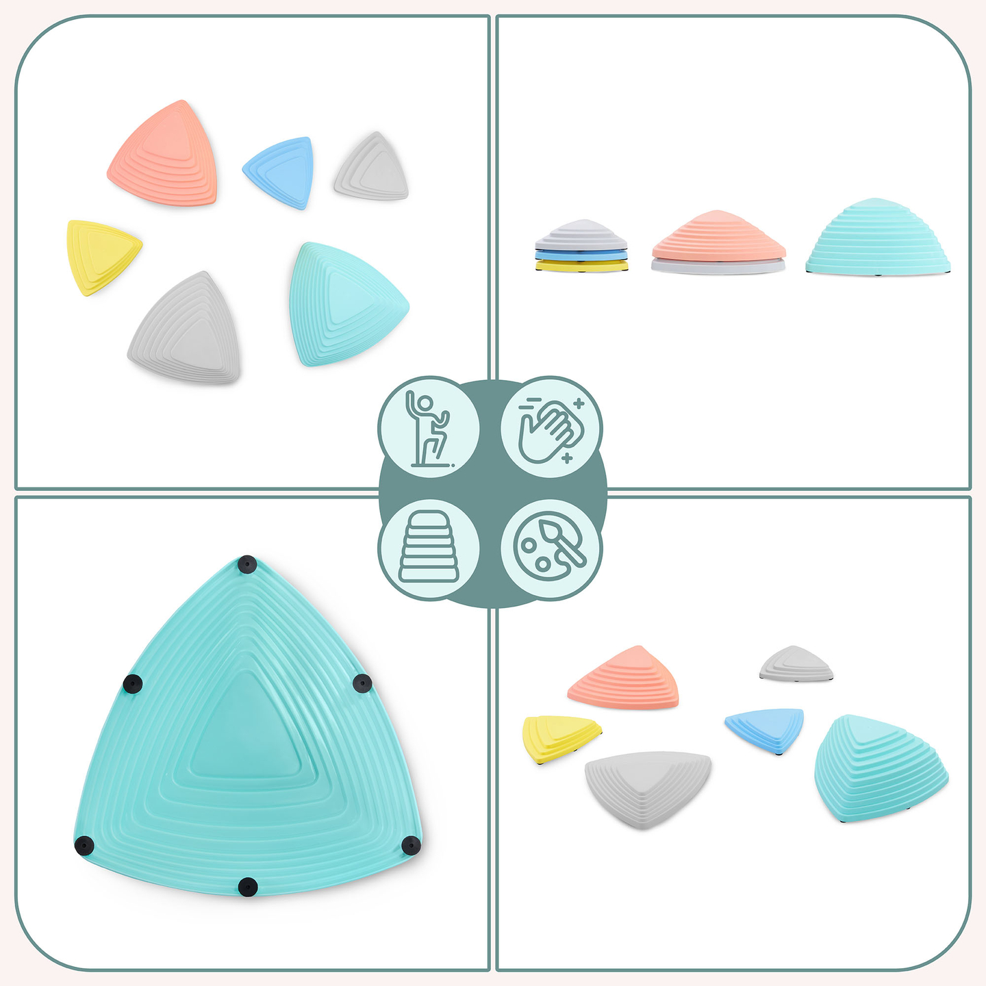 Värvilised tasakaalustuskivid - 6 tk