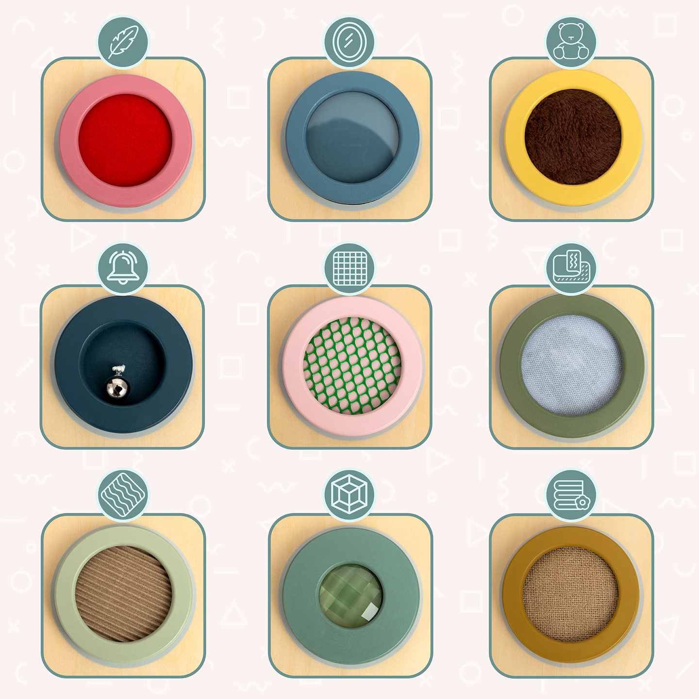 Puidust Montessori sensoorne tahvel – 9 tekstuuri kompimismeele avastamiseks ja arendamiseks