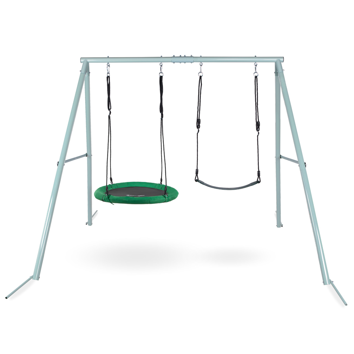 Kahekordne aiakiik raami ja trossidega - iste ja kurepesa