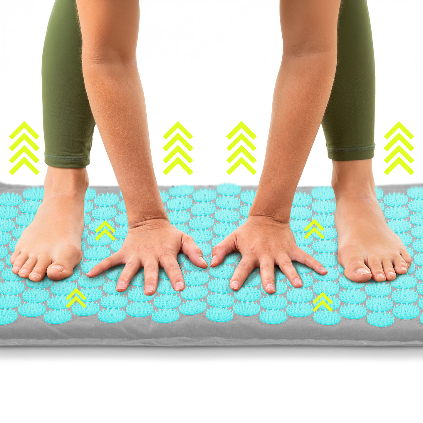 Öko-linane nõelravimatt kookoskiudude ja tatrapadjaga – 68 cm HyperMotion hall-münt