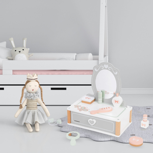 Puidust laste riietuslaud koos tarvikutega