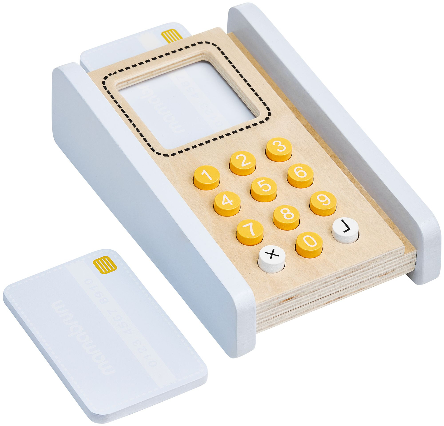 Köögiviljapood - puust kiosk kastidega, kassaaparaat ja terminal