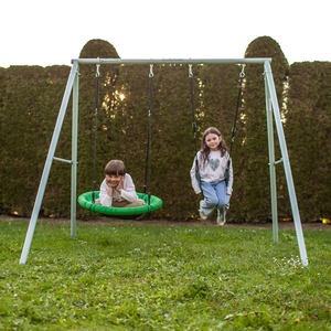 Kahekordne aiakiik raami ja trossidega - iste ja kurepesa