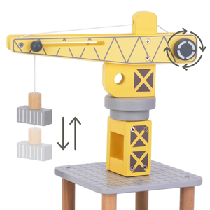 Mobiilne sadamakraana magnetvintsi ja tarvikutega - puidust komplekt