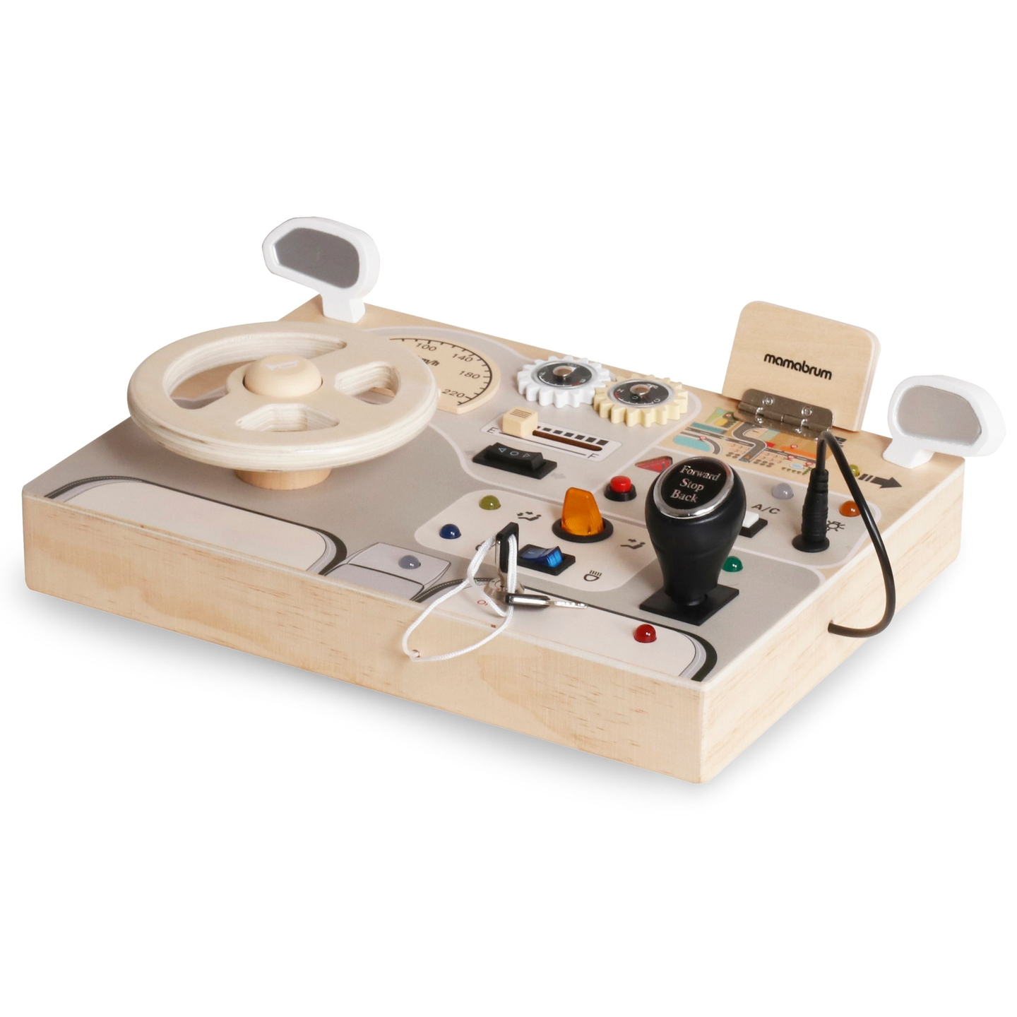 Montessori puidust mängulaud väikelastele - auto armatuurlaud