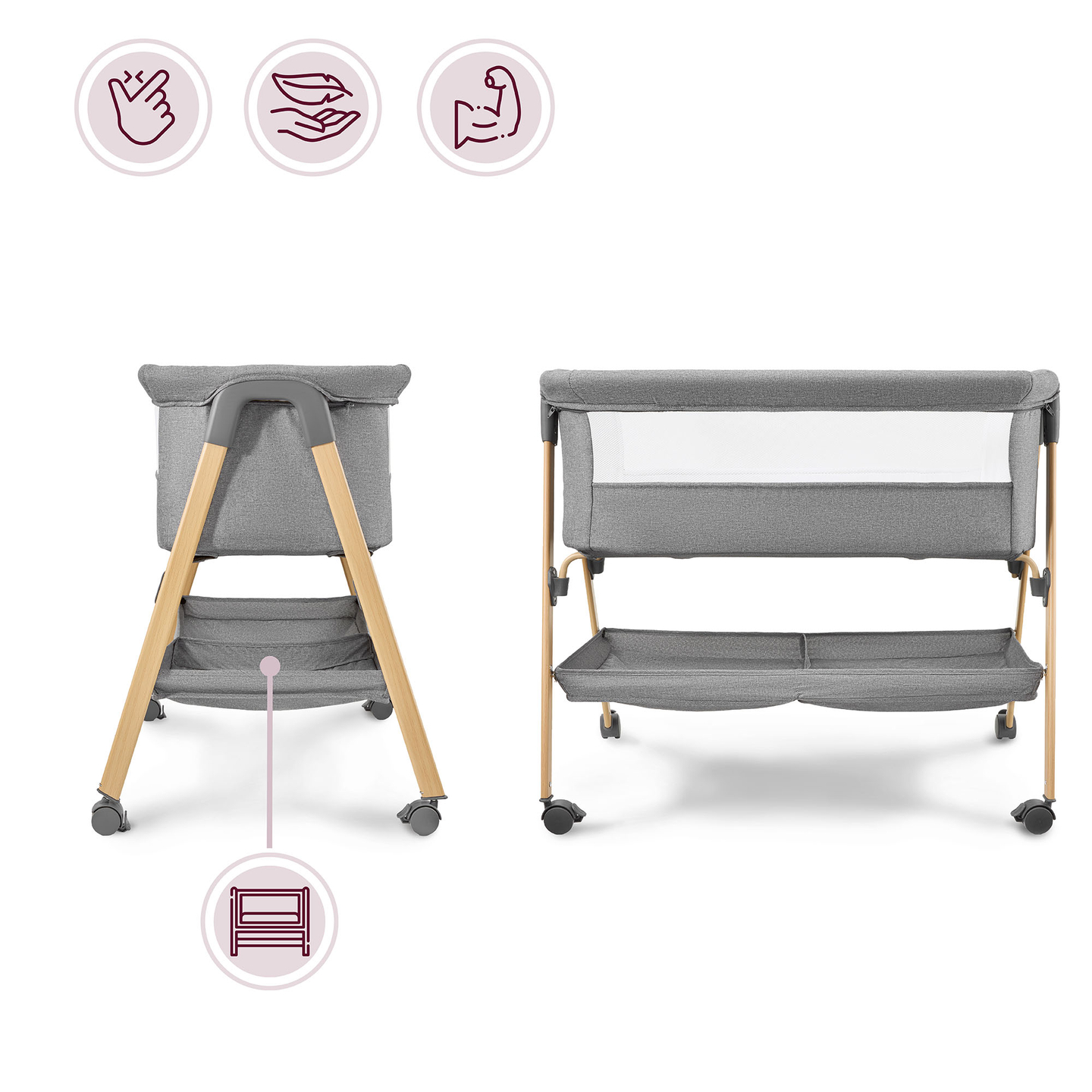 Beebivoodi, eraldiseisev, reisivoodi, häll madratsiga - hall