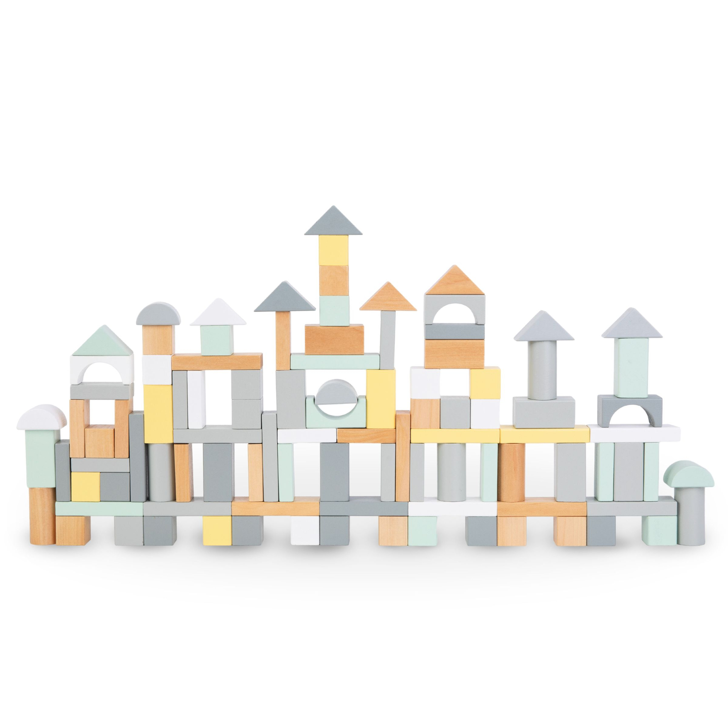 Pastellid puidust klotsid - komplekt 100 XL tükki