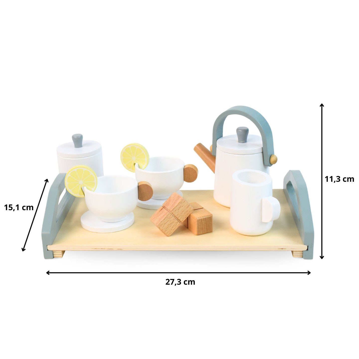Suur puidust teekomplekt koos kandikuga - 17 toodet