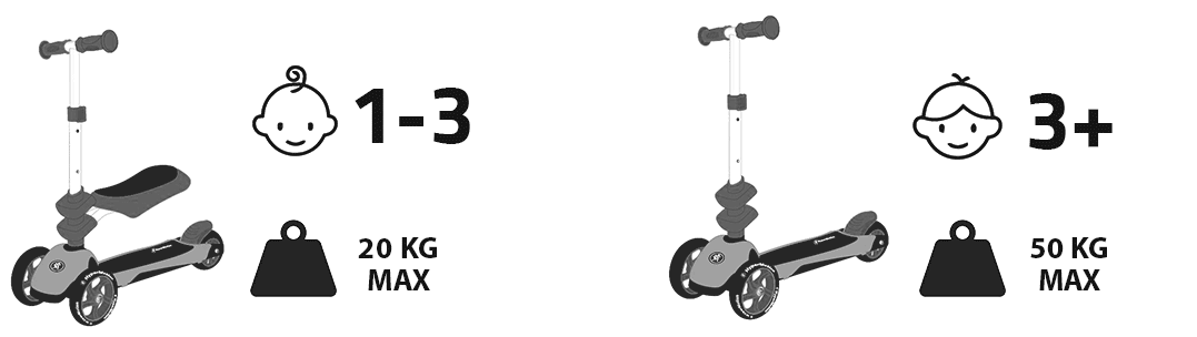 HyperMotion 3in1 tasakaalustatav kolmerattaline jalgratas - sinine