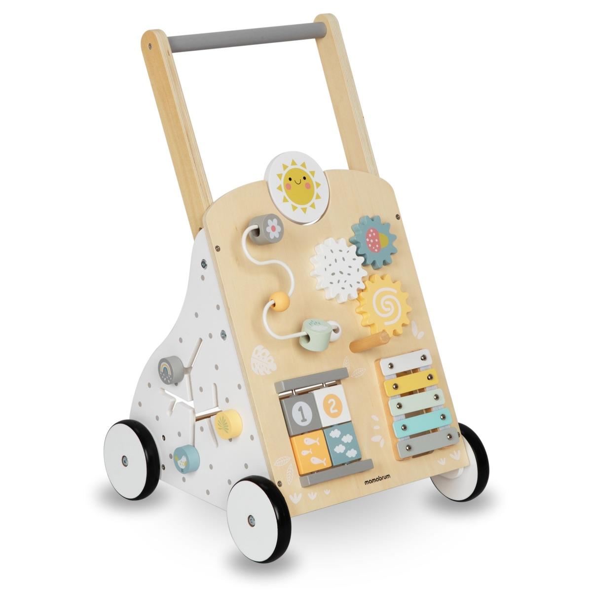 Hariduslik puidust kõndija 8in1 / beebitõukur - manipulatiivne laud