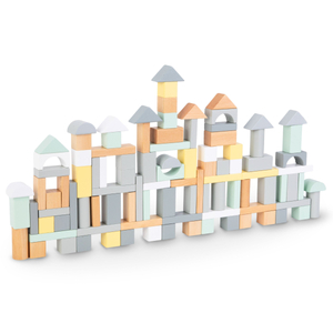 Pastellid puidust klotsid - komplekt 100 XL tükki