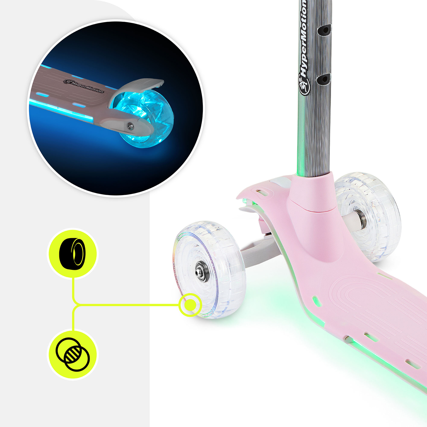 HyperMotion BECKY tasakaalutõukeratas - RGB LED valgustus, roosa