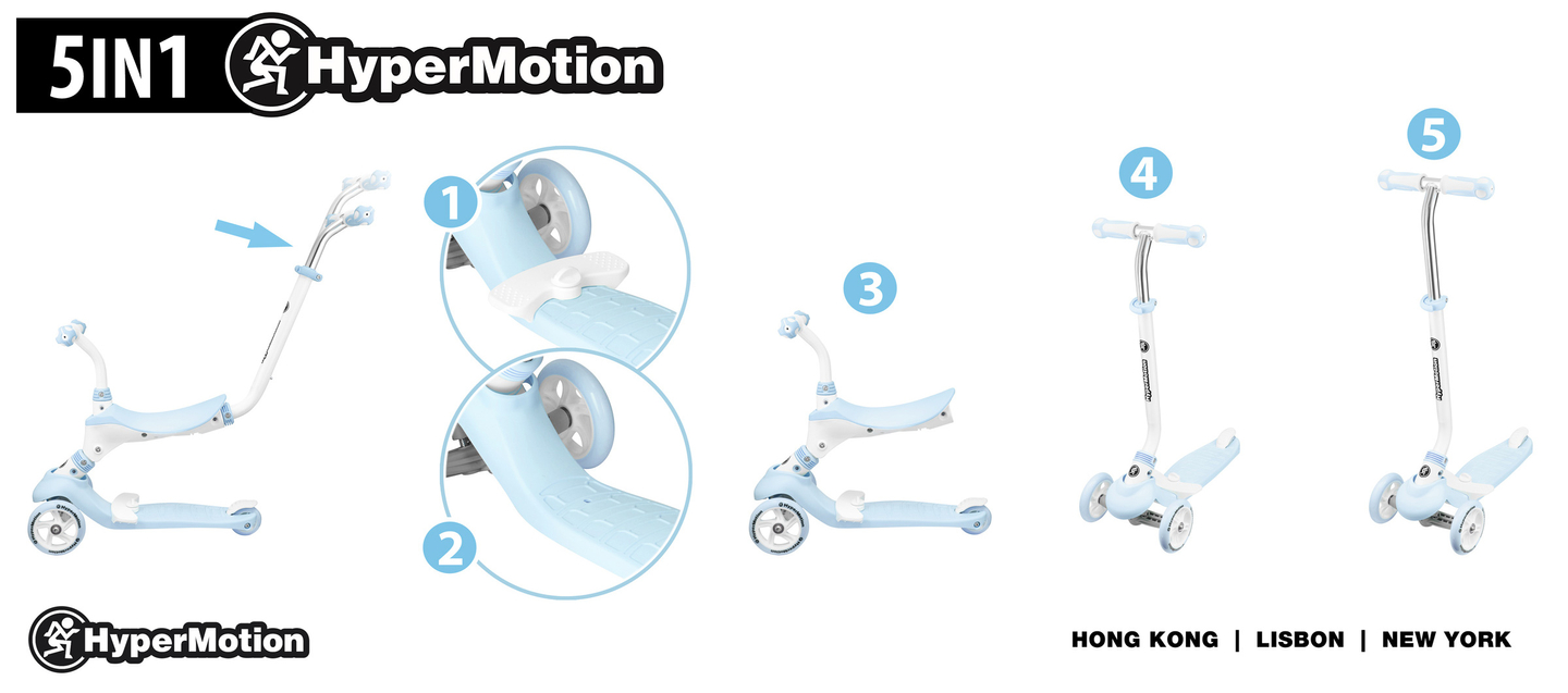 5in1 HyperMotion tasakaaluroller - sinine